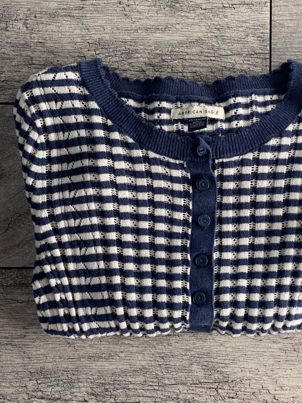 American Eagle Ribbed Long Sleeve Henley